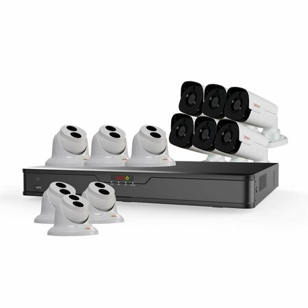 REVO AMERICA Ultra HD 16 Channel 4TB NVR Surveillance System with 12 x 4 Megapixel Cameras RU162T6GB6G-4T